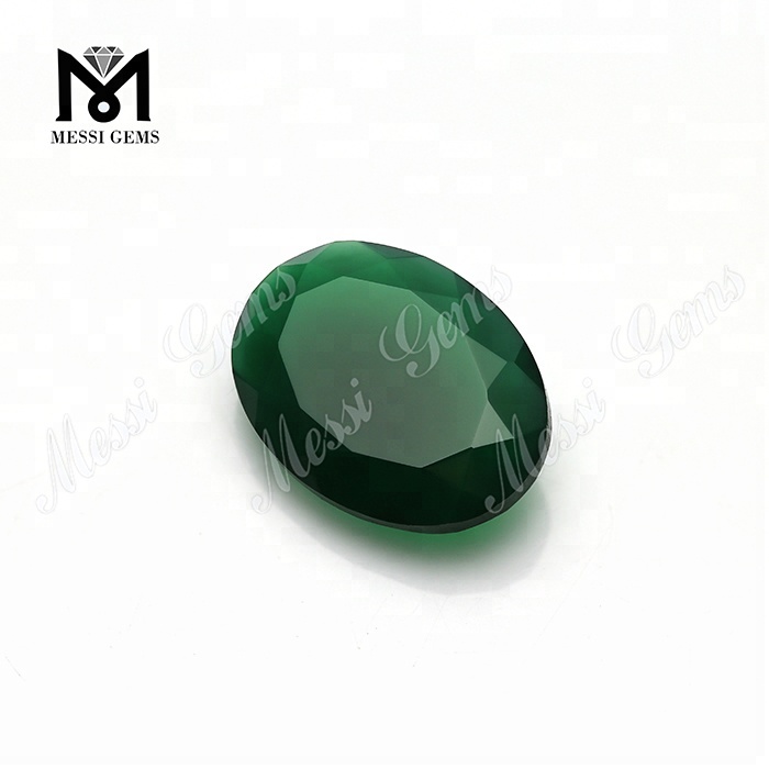 Fabrikpreis Oval Cut 8 * 10 mm grüner Chalcedon-Achat-Stein