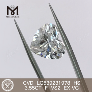 3,55 ct D HPHT Labordiamant VS HEART künstliche Diamanten auf Lager