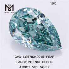 4,39 CT PEAR FANCY INTENSE GREEN VS1 VG EX CVD Grüner Diamant LG578349015