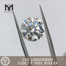 3,03 CT F VVS1 ID EX EX CVD Lab Grown Diamonds für Schmuck LG602358099丨Messigems