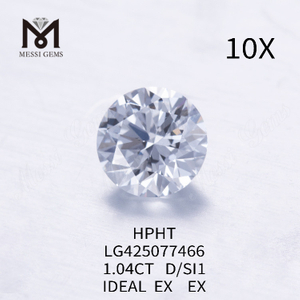 1,04 Karat D/SI1 IDEAL EX EX Laborgezüchteter Diamant Rund