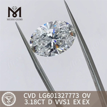 3,18 CT D VVS1 ovaler CVD-Labordiamant LG601327773丨Messigems