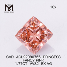 1,77 ct Großhandel Labordiamanten Rosa VVS2 EX VG CVD PRINCESS FANCY PINK AGL22080766