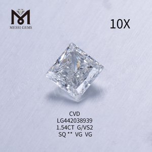 1,54 Karat G VS2 Quadratischer, im Labor gezüchteter Diamant VG