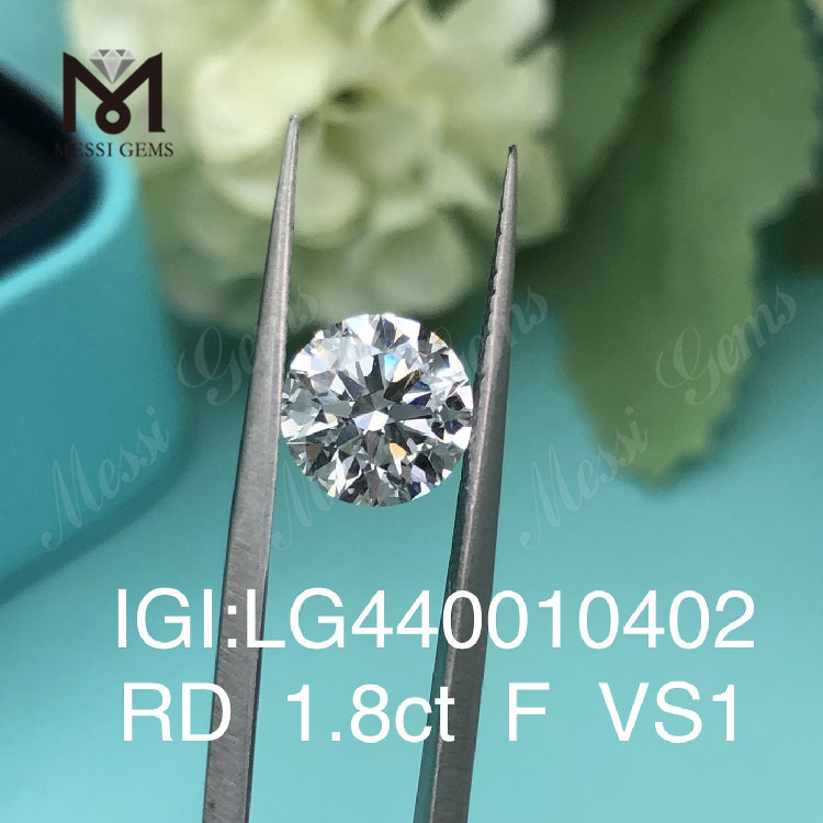 1,8 Karat F VS2 3EX Runder, im Labor gezüchteter Diamant
