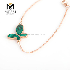 18K 14K 10K Roségold Schmuck Malachit Armband für Frau