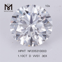 Werkseitiger 1,10 ct Karat VVS1 3EX loser synthetischer HPHT-Labordiamant