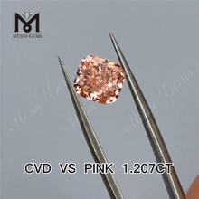 1,207 ct Kissenschliff-Labordiamant Fancy Pink CVD-Kissendiamant zum Verkauf