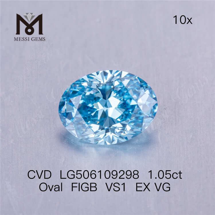 1,05 ct Ovalschliff VS1 Blauer, im Labor gezüchteter Diamant