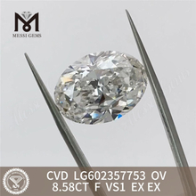  8,58 CT F VS1 EX EX cvd OV im Labor gezüchteter Diamant LG602357753 aus dem Labor von Messigems