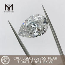 7,94 KT E VS1 EX VG PEAR CVD-Diamanten zu verkaufen. Wirtschaftlicher Glanz für Juweliere. Messigems LG602357755