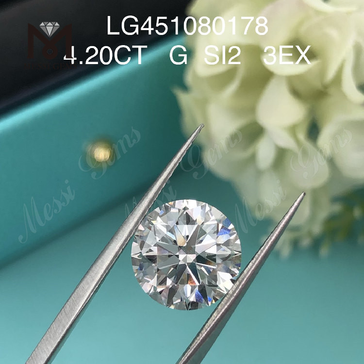 4,2 ct G SI2 RD 3EX Cut Grade Diamant im Labor gezüchtet